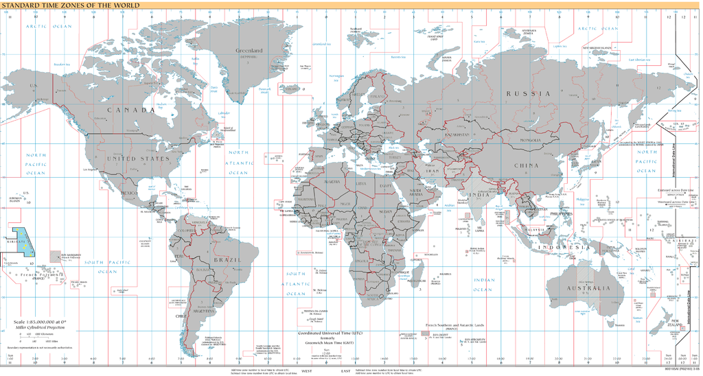 Diferencia horaria - Mapa de las zonas horarias del mundo